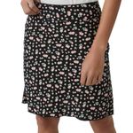 Free People New  ​IRL Floral Print Slip Skirt Black Pink Combo Size 8 Photo 0