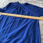 SoTeer Womens Royal Blue Pleated Long Sleeve Blouse Size L keyhole back career Size L Photo 3