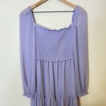 Aritzia Wilfred Tempest Smocked Chiffon Mini Dress in Lilac Purple Women's S Photo 5