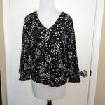 Karl Lagerfeld  Black and White Floral Blouse NWOT Photo 14