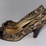 Michael MICHAEL KORS Snakeskin Leather Pumps High Heel Shoes Brown Black 10M Size 10 Photo 0