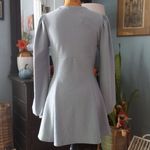 Boohoo  Dusty Blue Bust Detail Blouson Long Sleeve Jersey Skater Dress NWT Photo 9