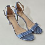 Kelly & Katie  Blue Stiped Satin Heeled Sandals Size 10 Photo 1