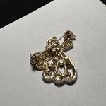 Signed Danecraft Flying Angel Rhinestone Gold Tone / Glitter Pin Brooch Photo 4