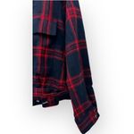 FRNCH Paris Plaid Belted Cropped Jacket Notch Lapel Classic Red Blue Small Photo 6