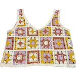 Crochet Knit Cropped Tank Boho Hippie Granny Squares Rebellion Again size XS Purple Photo 1