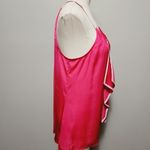 Nicole Miller Nicole by pink satin ruffle keyhole halter tank size large Photo 2
