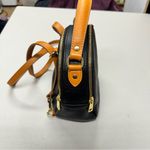 Divina Firenze Black Leather Tan Straps Luxury Handbag Convertible Backpack Bag Photo 4