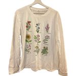 Nordstrom Size XL White Floral Botanical Printed Long-Sleeve Shirt Photo 1