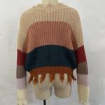 On The Road Boutique  Crop Colorblock Raw Hem Sweater Photo 1