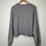 Free People Movement Kyoto Sweat Top Wrap Sweater Stretch Large Gray Photo 4