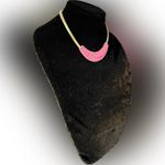 Nadri Matte Brass Mesh chain Pink pendant gold Necklace choker 18” New in 🎁 Photo 3