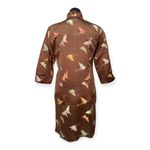 Connie Roberson | Small | Silk Jacquard Butterfly 3/4 Sleeve Button Down Kimono Brown Photo 7