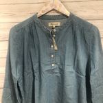 Madewell NWT Denim Shirred Popover top emmie wash Photo 4