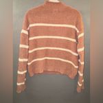 Thread & Supply pink and Cream Striped Mock neck sweater cozy snuggle warm Brown Size XS Photo 1