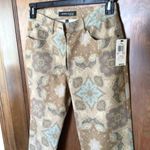 Anne Klein Medallion Print Bootcut Pants in Brown Multi sz 6 NWT Photo 1