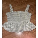 Adore Me Checkered Peplum Crop Top Size Medium Photo 0