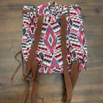 American Eagle  Backpack Pink Aztec Western Pattern Style Bag Brown Photo 3