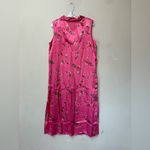 Vintage Pink Satin Floral Nightgown Slip Dress Button Front Large Photo 1