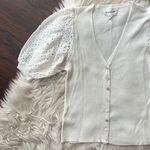 Heartloom Lucida White Eyelet Sleeve Cardigan Top Photo 2