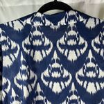 Talbots Plus 3X Blue White Print 100% Cotton Long Sleeve Button Down Shirt Photo 7