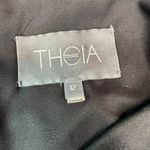 Theia Boat Neck Gathered Brush Stroke Knee Length Cocktail Dress Black Size 12 Photo 3