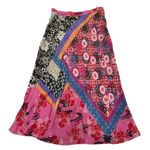 Pinko‎ Skirt Womens 2 Pink Bibidi Gonna Pink Printed Crepe Patchwork Floral Photo 1