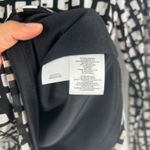 Anne Klein  Top Womens Medium Black White Mesh Lined Geometric Print Mock Neck Photo 6