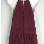 Bill Levkoff Halter Neck Maxi Chiffon Dress Maroon Women Sz 14 NWT Party Wedding Red Photo 4