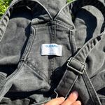 Old Navy BLACK DENIM DISTRESSED OVERALLS Photo 2