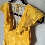Joie Adella Yellow Ruffle Trimmed Floral Embroidered Midi Dress Size 4 Photo 5