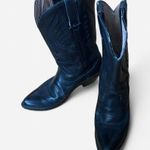 Vintage Women’s Black genuine leather cowboy boots size 7.5 Photo 0