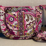 Vera Bradley  Pink and Purple Floral Cotton Crossbody Bag Photo 0