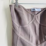 ZARA Strapless Knit Corset Bustier Top Brown size M Photo 5