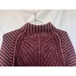 Free People  Sweetheart Mock Neck Sweater Chunky Knit Garnet Grotto Women’s Small Photo 4