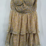ASTR  yellow ruffle‎ floral mini dress size medium Photo 0