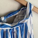 J.Crew  Tie-neck Cotton Mini Shift Dress Borges Stripe Ocean White Photo 6