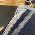 via spiga  Violet “Olivia” Purple Suede Snakeskin Leather Trim Clutch Handbag Photo 15