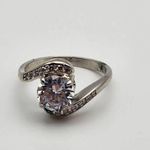 Fragrant Jewels April Birthstone Silver Tone CZ Bypass Ring (9) Photo 5