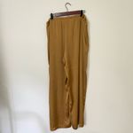 Open Edit  Women’s Gold Wide Leg Satin Pants Size Large Photo 1
