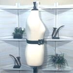 Hot Topic NWT gothic goth studded basket weave black wide vegan leather belt M L Photo 4