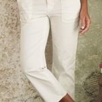 Frank & Eileen  Blackstone Pants size 6 Chalk Twill‎ Raw Hem Ankle Khakis Photo 0
