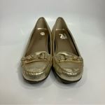 Ralph Lauren Lauren Geanne gold leather loafers women’s size 10 preppy luxury Photo 1