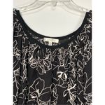 Spense Women's Floral Scoop Neck Cold Shoulder Blouse Black White Size Medium Black Photo 1