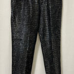 Newport News Vintage  Black Croc Embossed Genuine Leather Pants Tapered Leg Sz 10 Photo 0