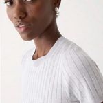 J.Crew Silk Cashmere Blend Ribbed Short Sleeve | Heather Harbor Grey | Small Photo 1