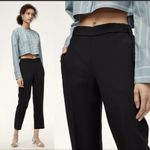 Aritzia Wilfred Crepe Darontal Pull On Trouser Pants in Black 2 Photo 0
