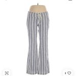 Roxy  Blue White Striped Palazzo Wide Leg Beach Vacation Pants Drawstring Size M Photo 1