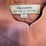 Tahari Trench Coat Full Zip Front Chest Hand Flap Pockets Stand Collar Pink 14 Photo 2