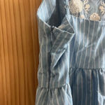 Harper Heritage  Francesca’s Blue White Embroidered Baby Doll Tank Size Small NWT Photo 2